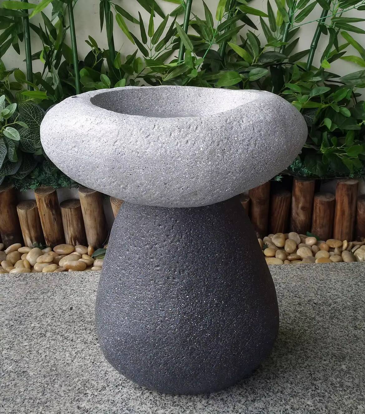 Home Garden Decor Nice Fiberstone Bird Water Fountain