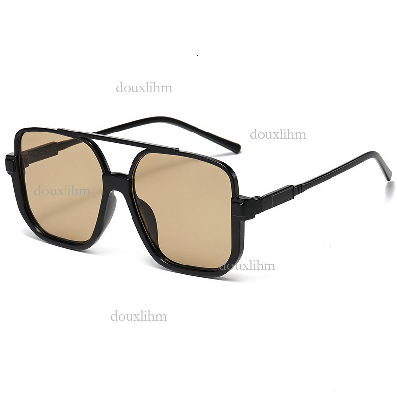 Luxury Brand Designer Fashion Accessories New Style No Makeup Double Bridge Large Frame Anti-blue Light Retro Sunglasses Half Frame Square Women