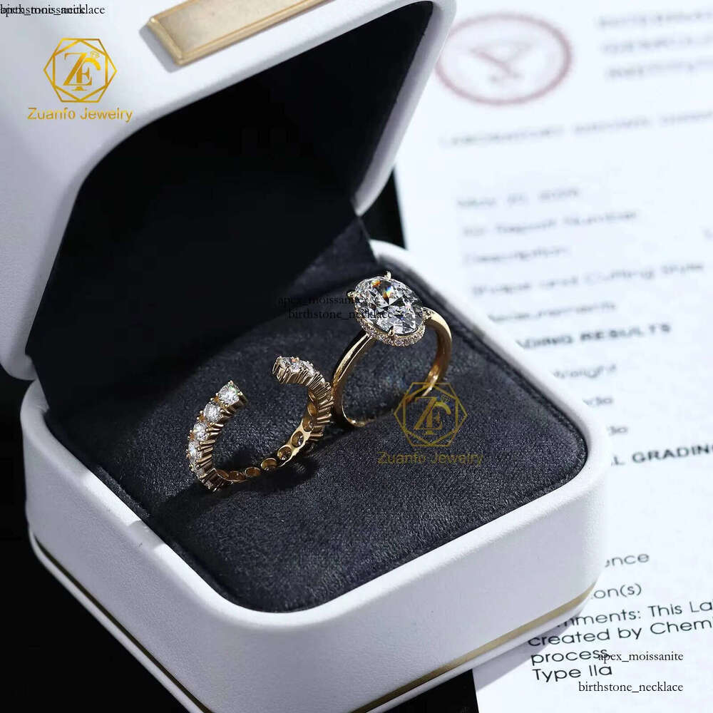 GIA IGI Certified Solid 14k 18k Gold Customizable Lab Grown Diamond Set 1ct-5ct for Men Women CVD HPHT Engagement Ring ca
