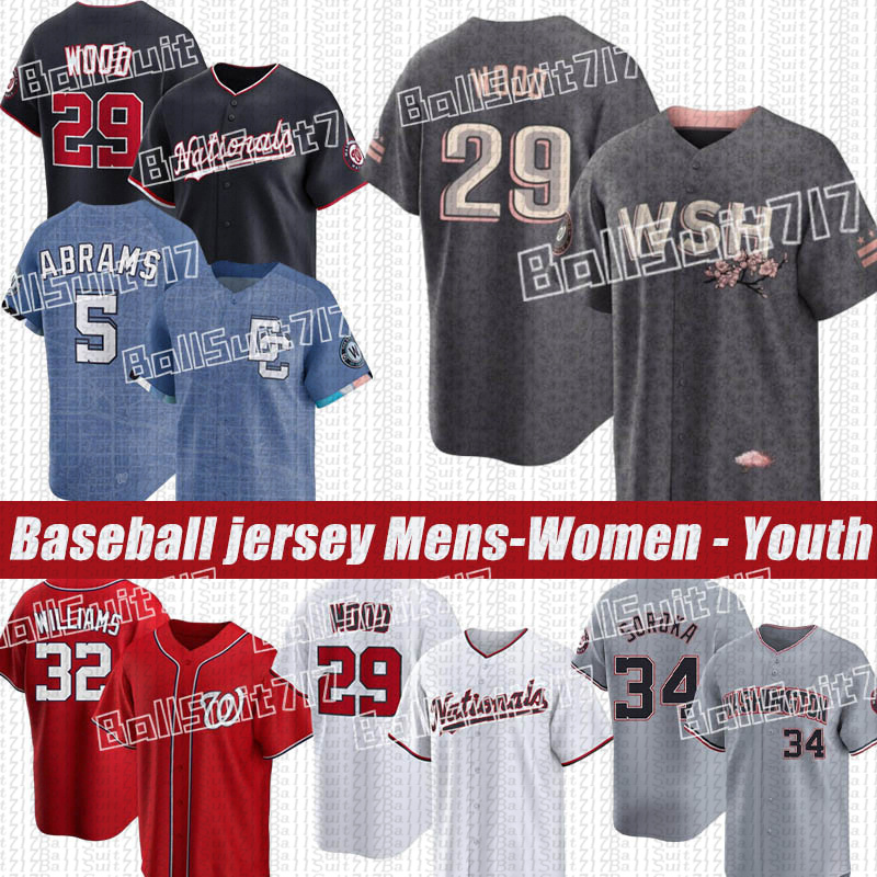 washingtons Baseball Jerseys nationals Jerseys 5 CJ Abrams 1 MacKenzie Gore James Wood Patrick Corbin Luis Garcia Jr. Dylan Crews Baseball Jerseys