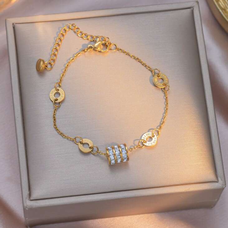 Full Diamond Small Waist Titanium Steel Bracelet for Women Niche Non-Fading High-End Hot-Selling Jewelry Wholesale Slave Bracelets