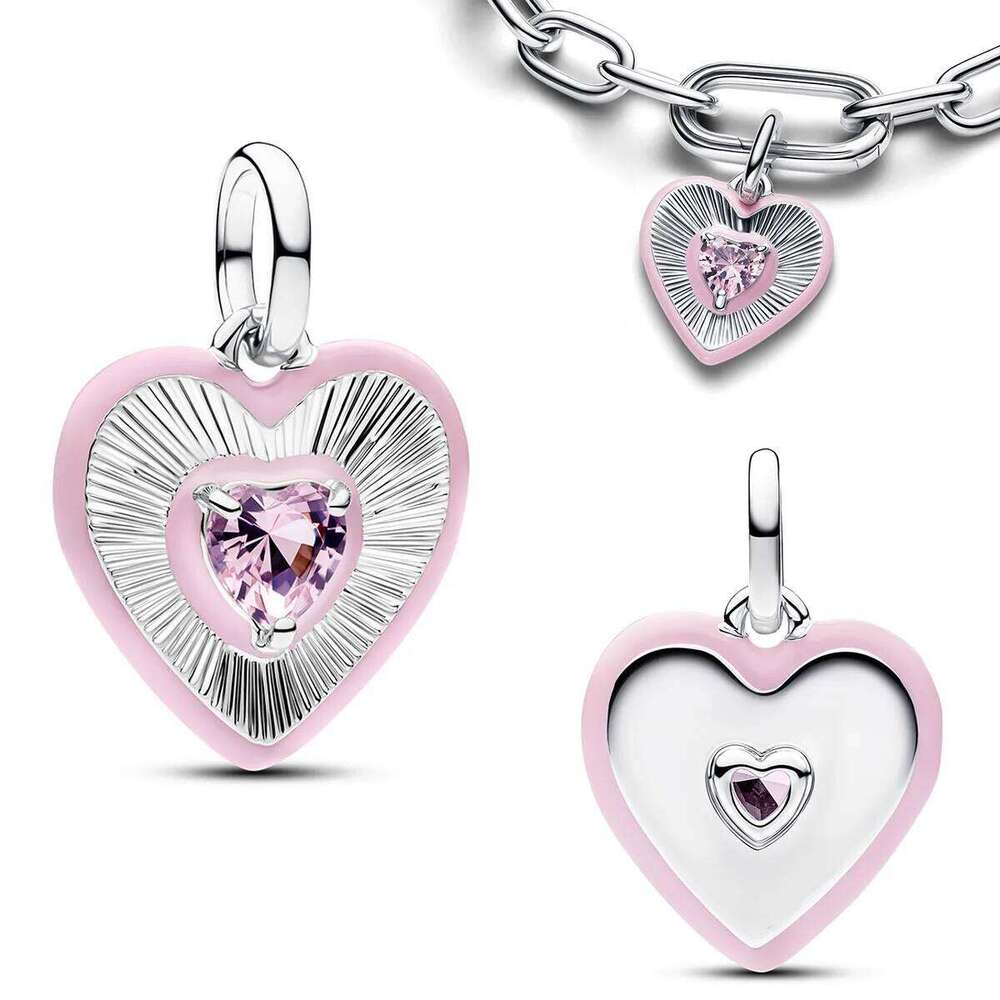 2026 New 925 Sterling Silver Charms Colorful Heart Bee Flower key Lock Mushroom Beads Bracelets Necklaces Womens DIY Jewelry Gift