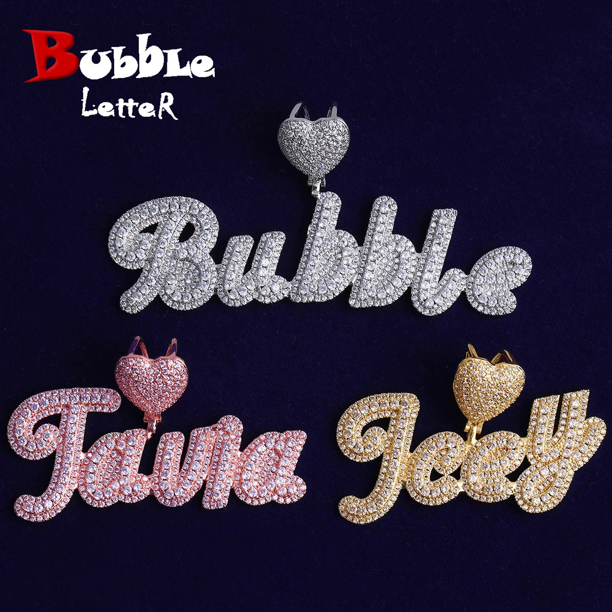 Customized Trend Letter Mossanite Pendant Iced Out Pendant VVS Moissanite Name Pendant 925 Silver Hip Hop Jewelry