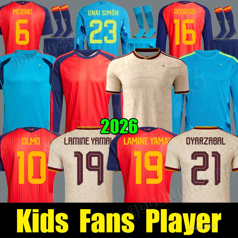 2026 World Cup SPAIN LAMINE YAMAL soccer jerseys National Team 26 27 PEDRI PINO MERINO SERGIO football shirt men woman kids kits spains OLMO FERRAN RODRIGO WILLIAMS JR
