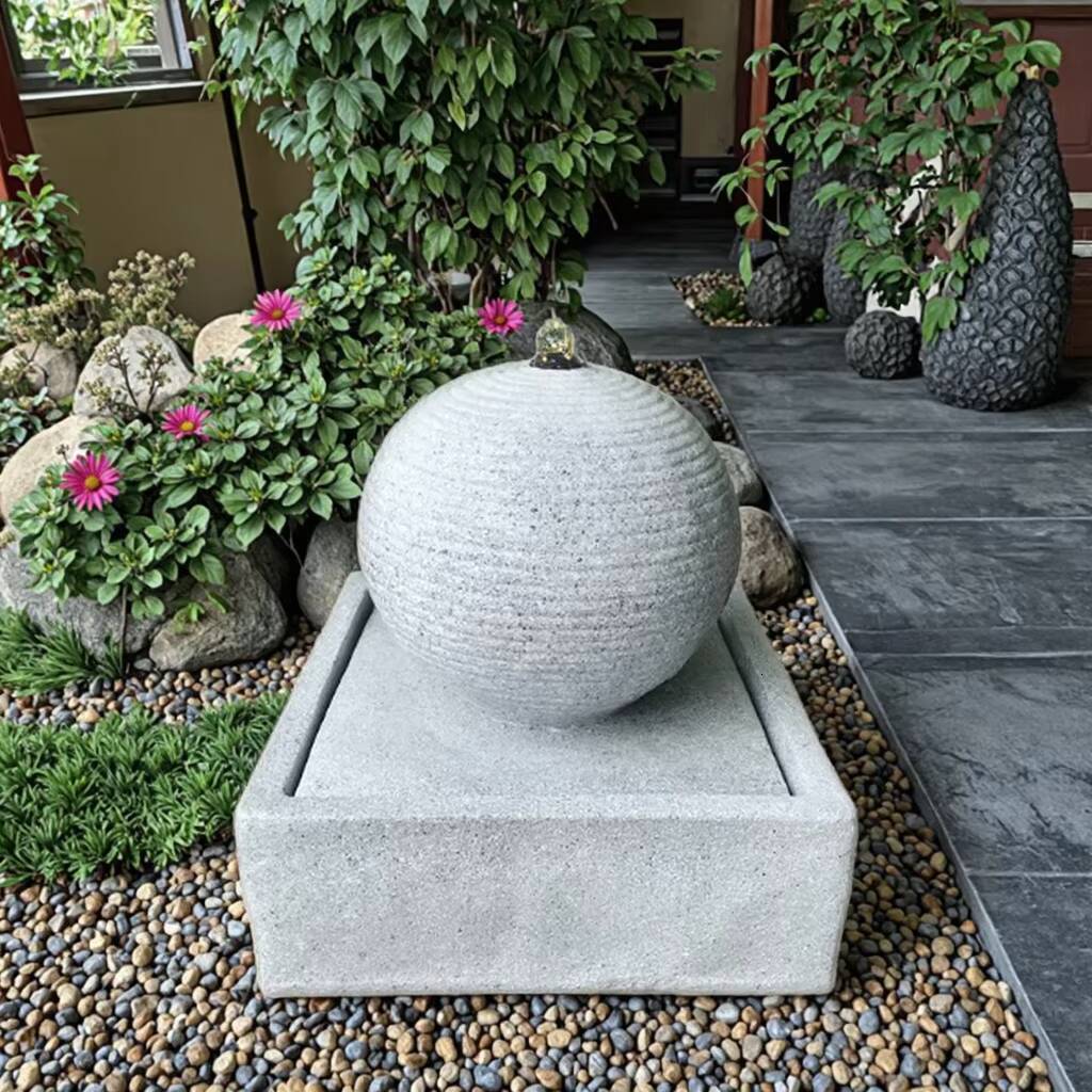 Modern Solar Water Fountain LED Light Outdoor Garden Decoration Landscape