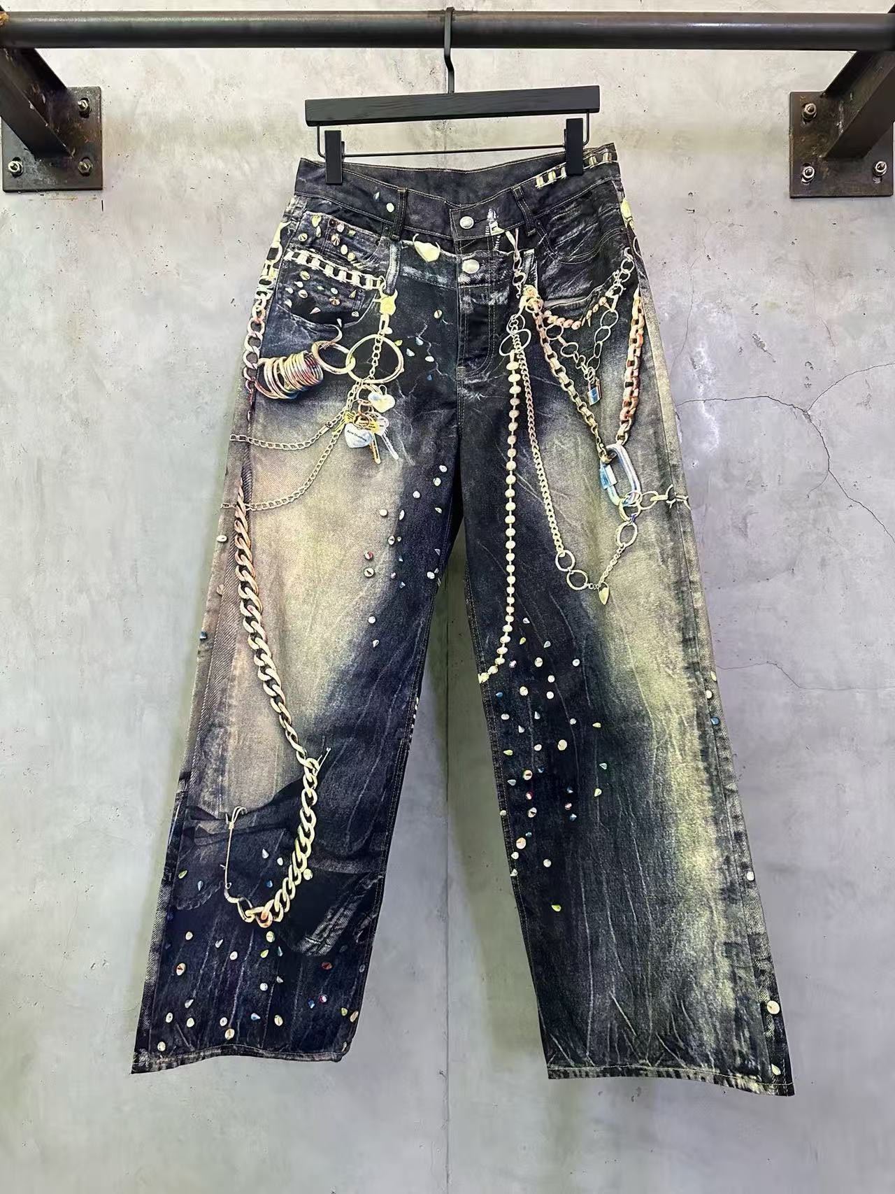 Jeans mens women designer jeans spring autumn jeans US SIZE jeans tops down jackets Unisex couple denim for women men jeans pant