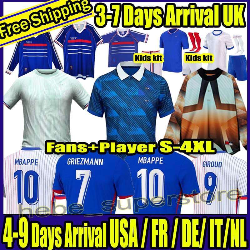 2026 27 French MBAPPE Soccer Jerseys final BENZEMA GIROUD SALIBA PAVARD KANTE POGBA THURAM KOLO Maillot De Foot Equipe Football Shirt Kids Retro 98 2018 ZIDANE shirt