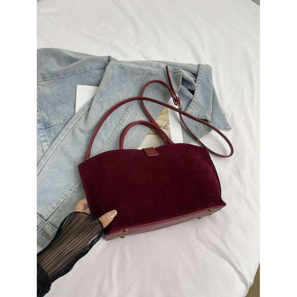 Suede Velvet Handbag Crossbody Mother Single Shoulder Women's Bag Fashionable Casual Clutch for Ladies XJ260109