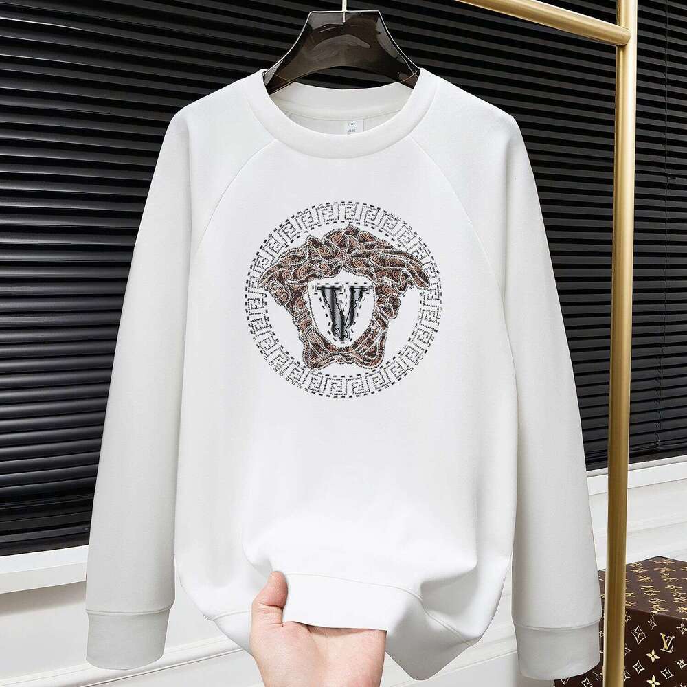 Men's High-End Light Luxury Rhinestone Sweatshirt 2025 Autumn New Trendy Fashion Versatile Long Sleeve