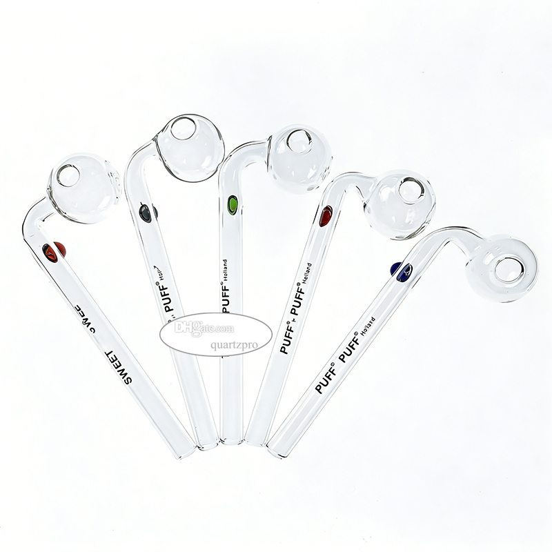 Tariff Free To AU - 14cm Curved SP Glass Oil Burner Smoking Pipe