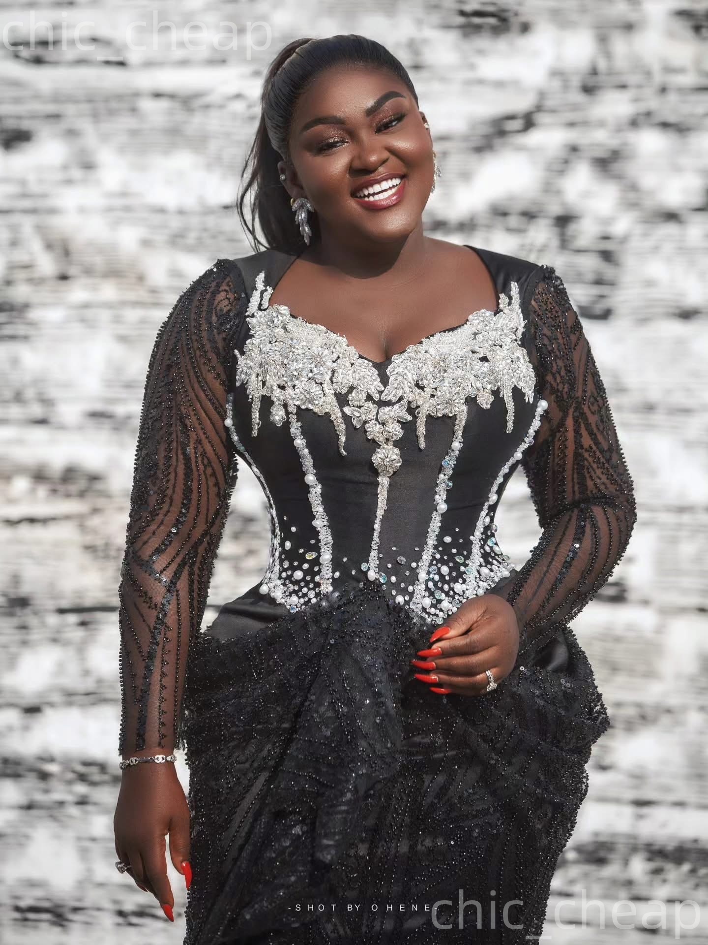 2026 Aso Ebi Black Sheath Prom Dresses Pearls Crystals Ankle Length Evening Formal Party Second Birthday Engagement Reception Gowns Dress For Special 