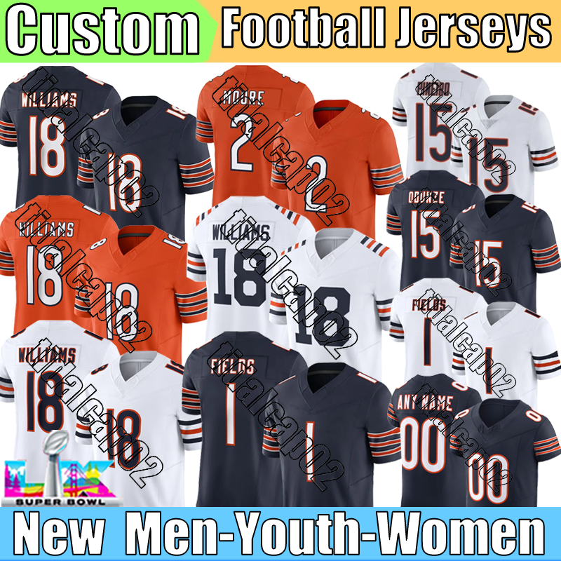 Chicago city BearsS jersey Williams Odunze Brisker Johnson Taylor jerseys Loveland Singletary Monangai Burden III Football jerseys