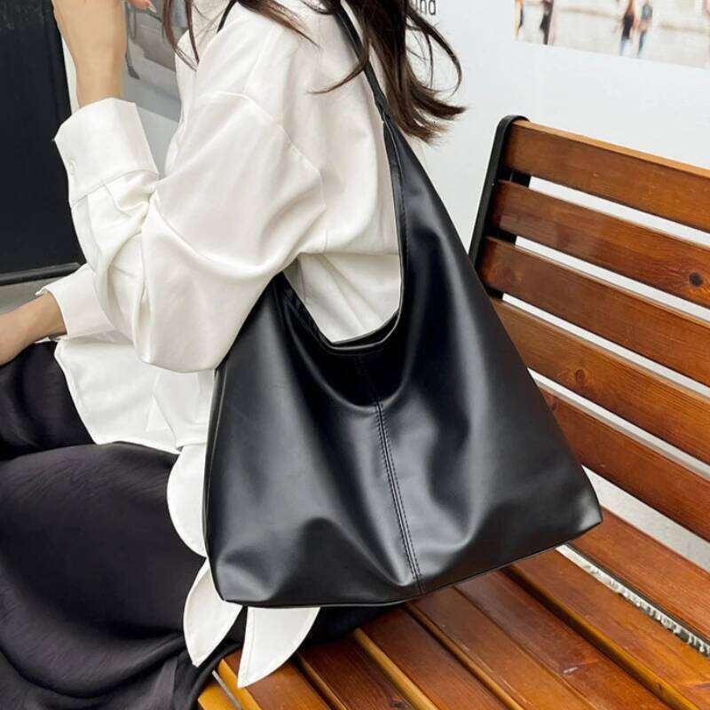 New Women's Fashionable Simple Shoulder Large Capacity PU Commuter Tote Bag High Sense Retro Armpit Bags XJ260109