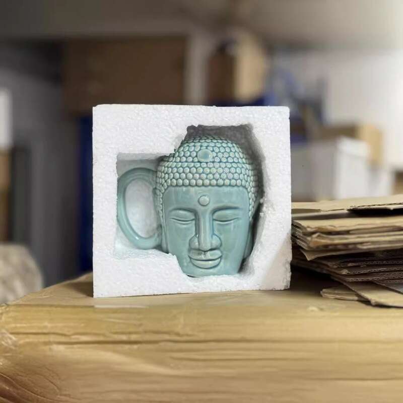 Creative Ceramic Mug Zen Buddha Compassion Coffee Cup Drinking Utensils Home Office Teacup Meditation Gift Artisan Pottery Drinking utensils Teacup Mu