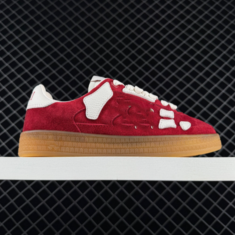 Running Shoes PACIFIC Bones Suede Round Men Women Black Red Original Sole Leather Low Sneaker