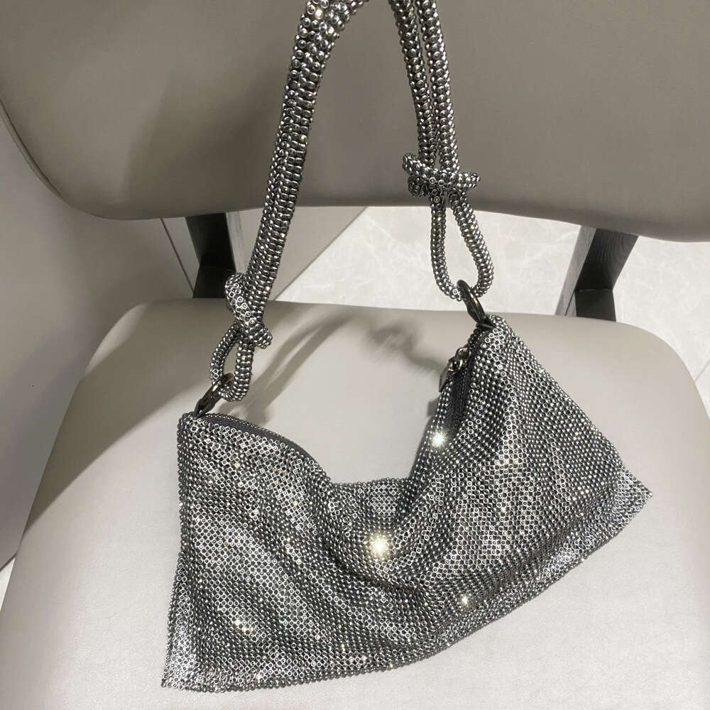 2026 new designer with rhinestones underarm full handbag pink handheld small womens rhinestone bag