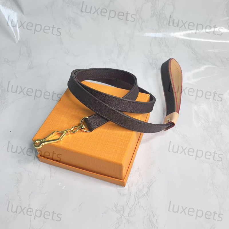 Fashion Brand Leather Dogs Collar Classic Old Flower Dog Collars Designer Adjustable Puppy Belt Leash Pet Outdoor Running Training Necklace Rope Tie S