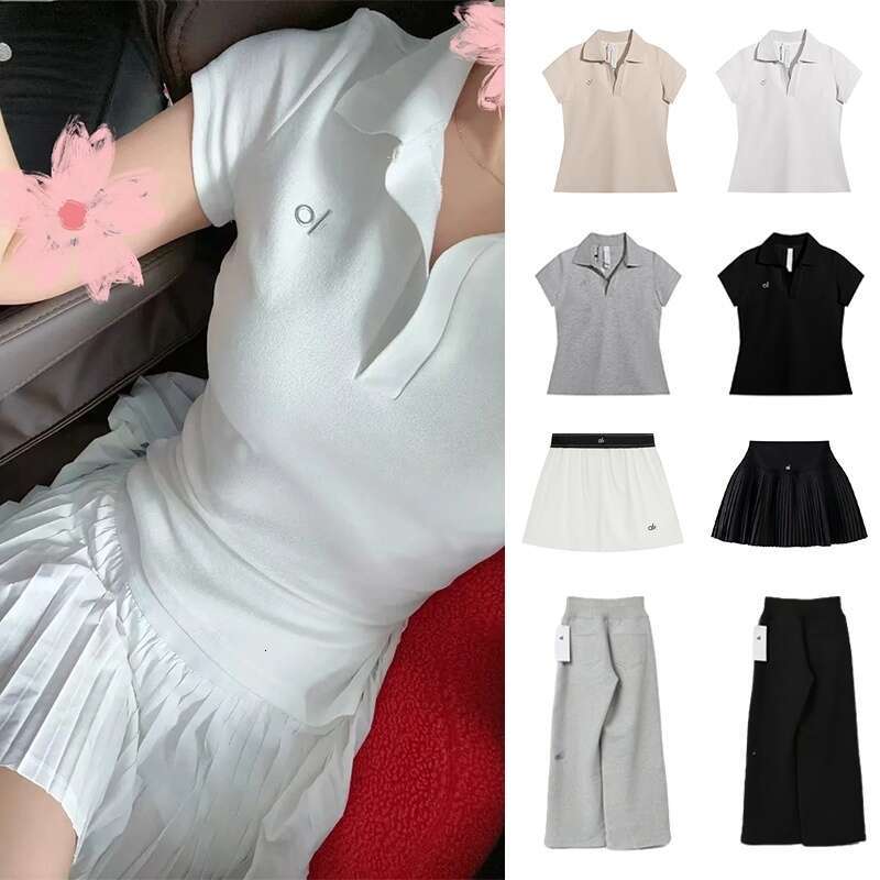 Top Alonessities Sets Women Sweat Set Tennis Polo Shirt Short Skirt Set Yoga Gym Clothing Women Set Designer Alonessities Women Sports Bra Short Skirt Sets