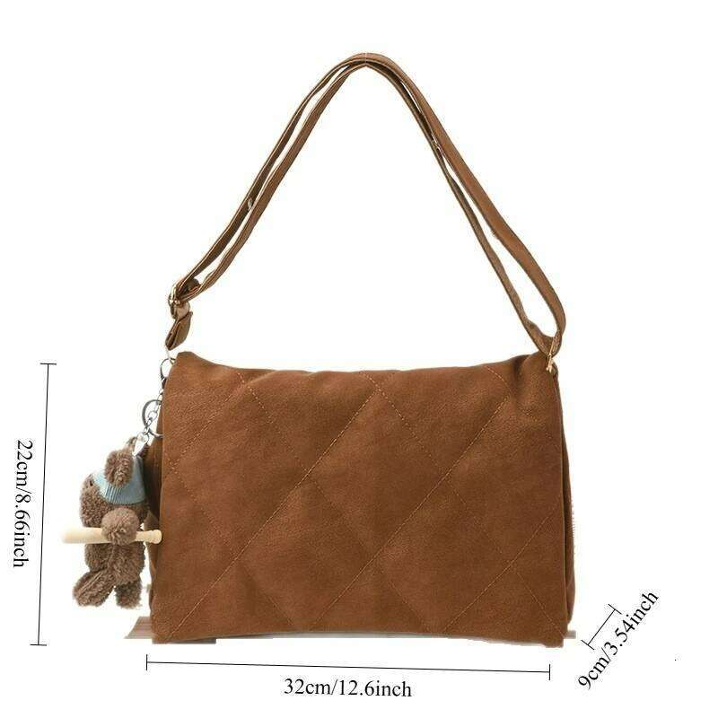 New Check Simple Crossbody Small Niche Texture Commuter Large Capacity Student Class Casual Diamond Bag XJ260109