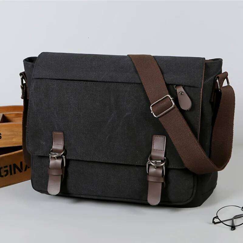 Retro canvas business travel college large capacity shoulder casual sling bag, men's bag XJ260109