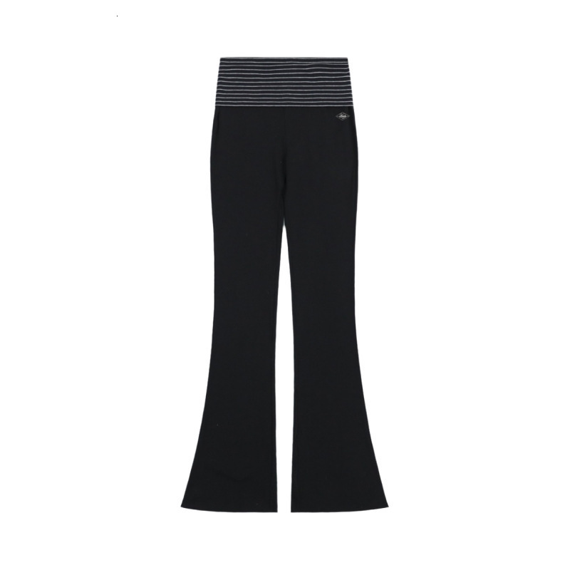 Badblood Striped Slim Fit American Style Hot Girl Fashion New Soft Casual Urban Women Ribbed Hip Lift Flared Pants 240829