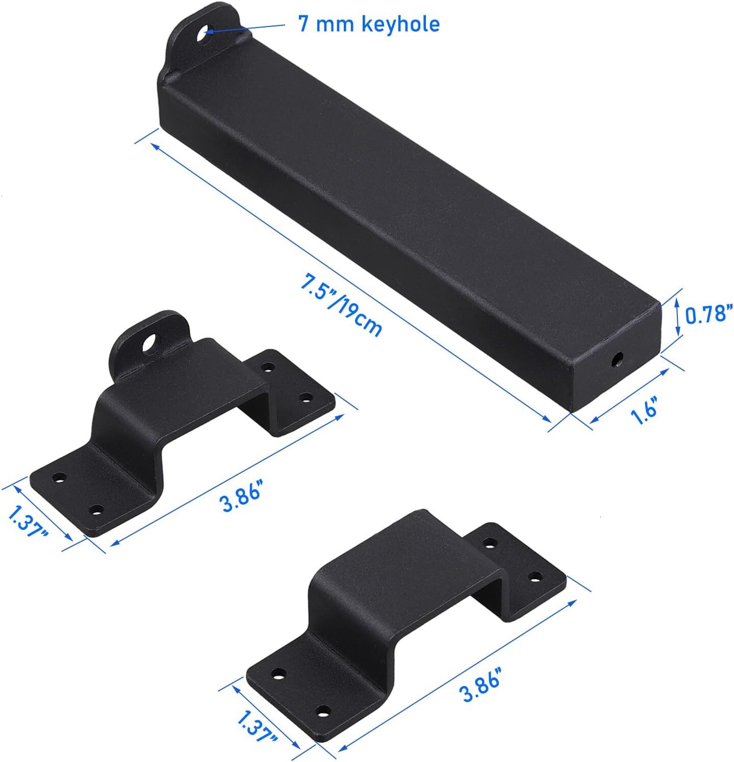 7.5inch Heavy Duty Security Sliding Lock with Padlock Hole Adjustable Door Latch, Suitable for Wooden Fence Barn Indoor and Outdoor Doors, etc.