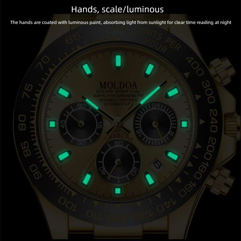 Fashionable hollow mechanical watch, calendar, waterproof quartz watch