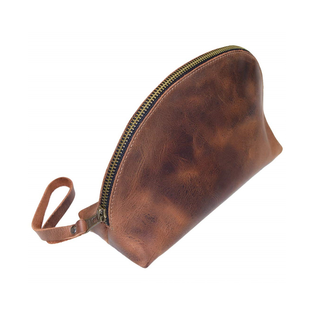 256M53 Women's Minimalist Coin New Cosmetic Purse Zipper Wallets Genuine Leather Mini Pouch Cowhide Soft Small Bag Storage Holders