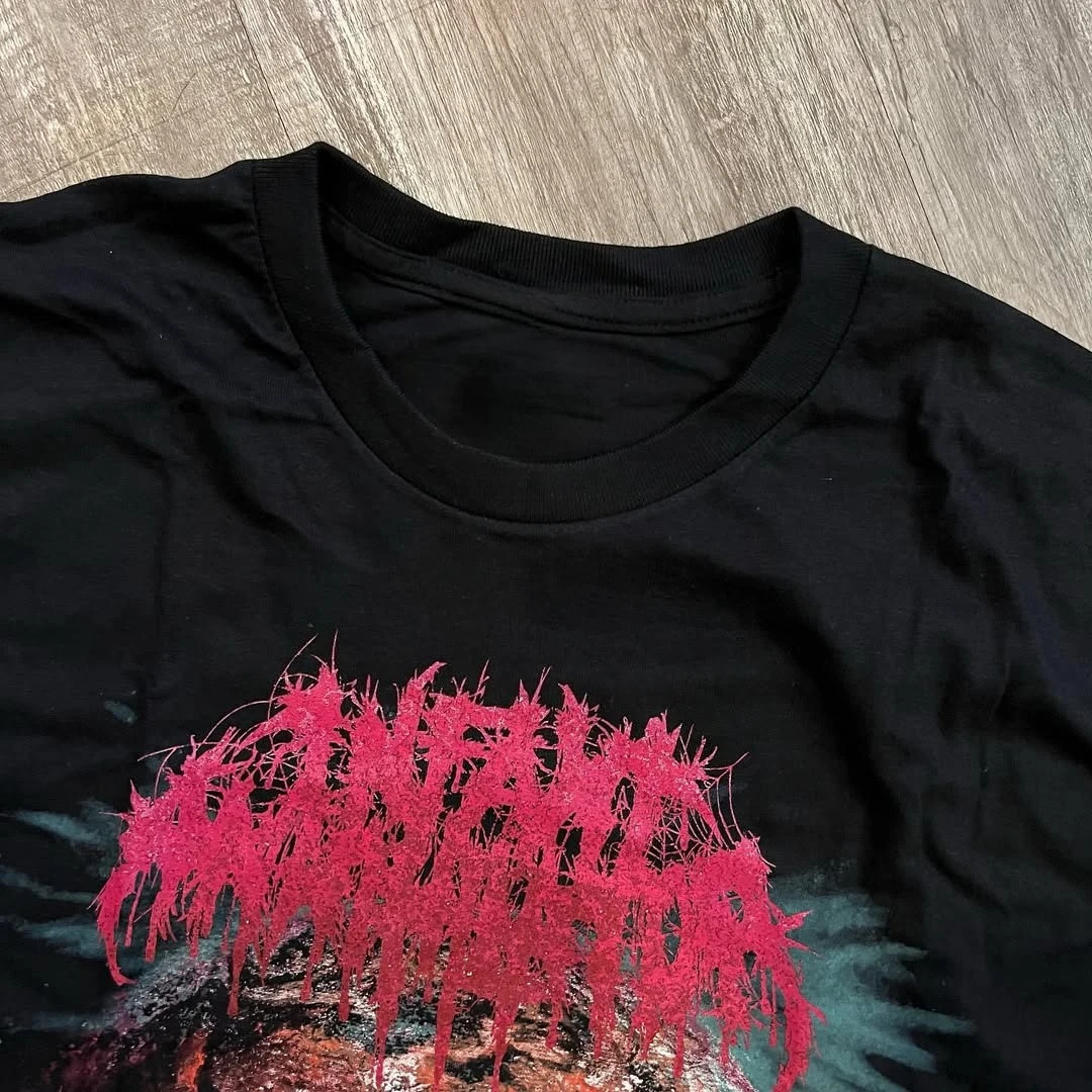 Y2K Original Color Cheetah Elements Around Printed T-shirt Personality Creative Summer Short-sleeved Men Trendy Shirt 260107
