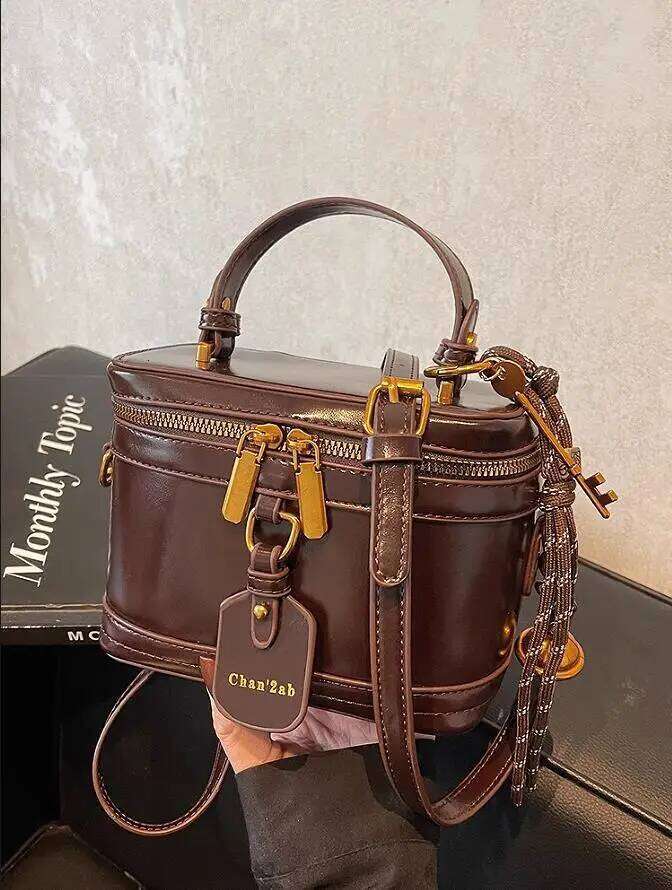 Retro Trendy Handbags Women Autumn and Winter Shoulder Crossbody High-end Small Lipstick Cosmetic Mini Square Bags Ins XJ260109