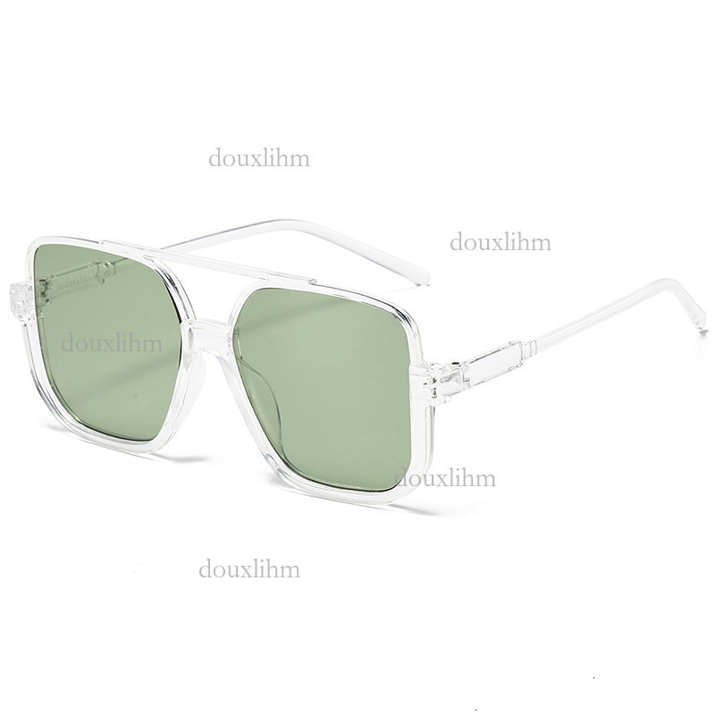 Luxury Brand Designer Fashion Accessories New Style No Makeup Double Bridge Large Frame Anti-blue Light Retro Sunglasses Half Frame Square Women