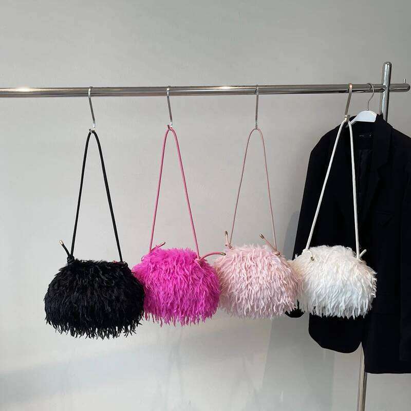 LEFTSIDE Women Small Plush Shoulder Bags 2025 Luxury Brand Crossbody Female Handbags and Purses Soft Warm Winter Bag XJ260109