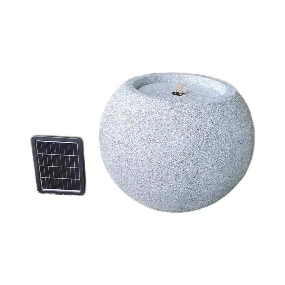 Modern Concise Ball Water Fountain Solar Led Lights Outdoor Home Garden Decoration