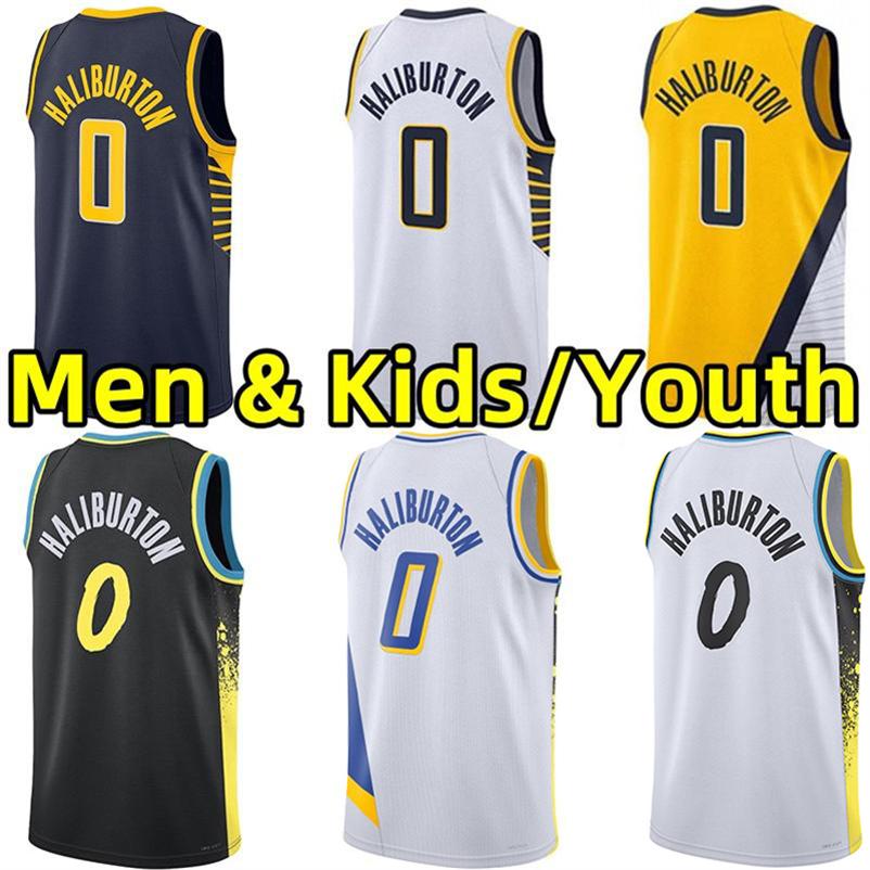 #0 Tyrese Haliburton Pacer Basketball Jerseys Men Kids Youth City Jersey Wear vest adults children