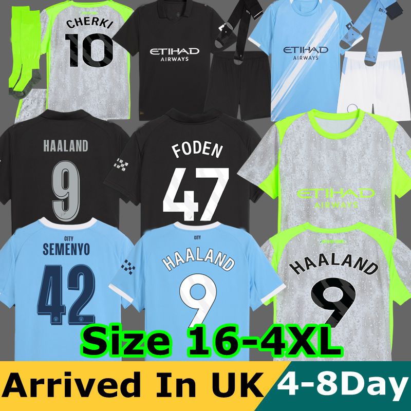 HAALAND 25 26 MAN CITY Soccer Jerseys KovaCiC McATEE DOKU 2025 2026 GREALISH MAHREZ FODEN BERNARDO KHUSANOV AIT NOURI RODRIGO Football Shirt Men Kids Sets Uniforms A+
