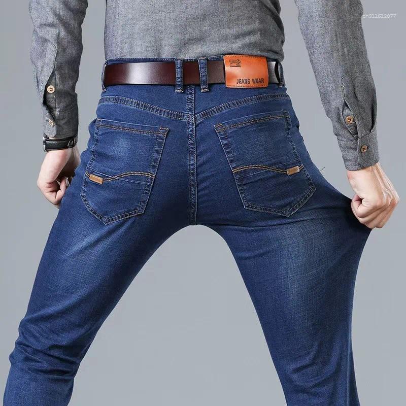Men's Jeans Soft Straight Denim Pants 2026 Autumn Classic Business Black Biker Overalls Masculino Pantalone Hombre Man Nen Homme
