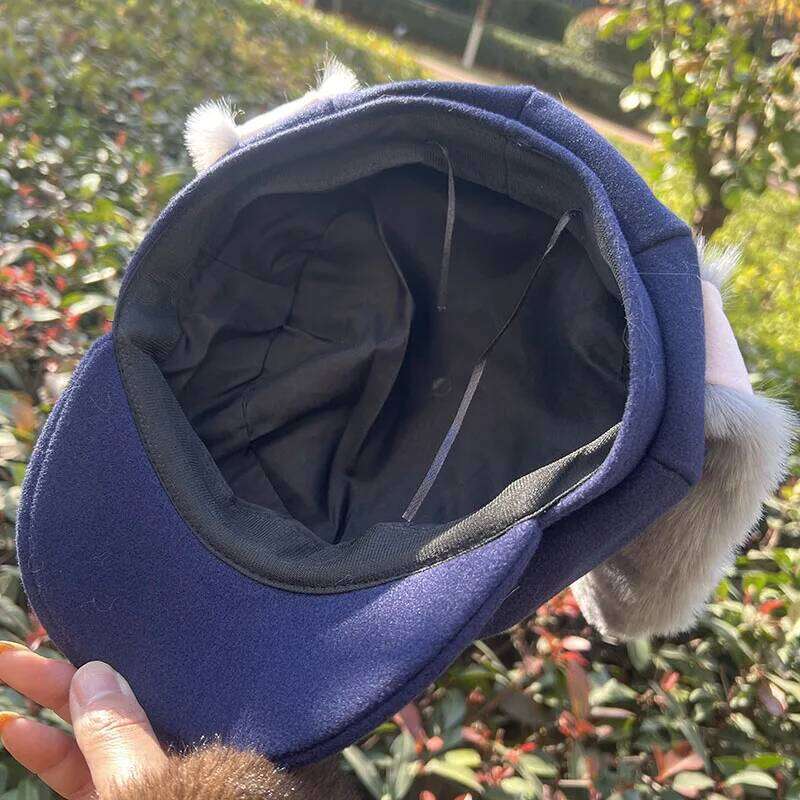 Disney Halloween Judy Rabbit Nick Fox Ears Cosplay Octagonal Big Head Circumference Accessory Cute Autumn And Winter Hat Beret XJ260109
