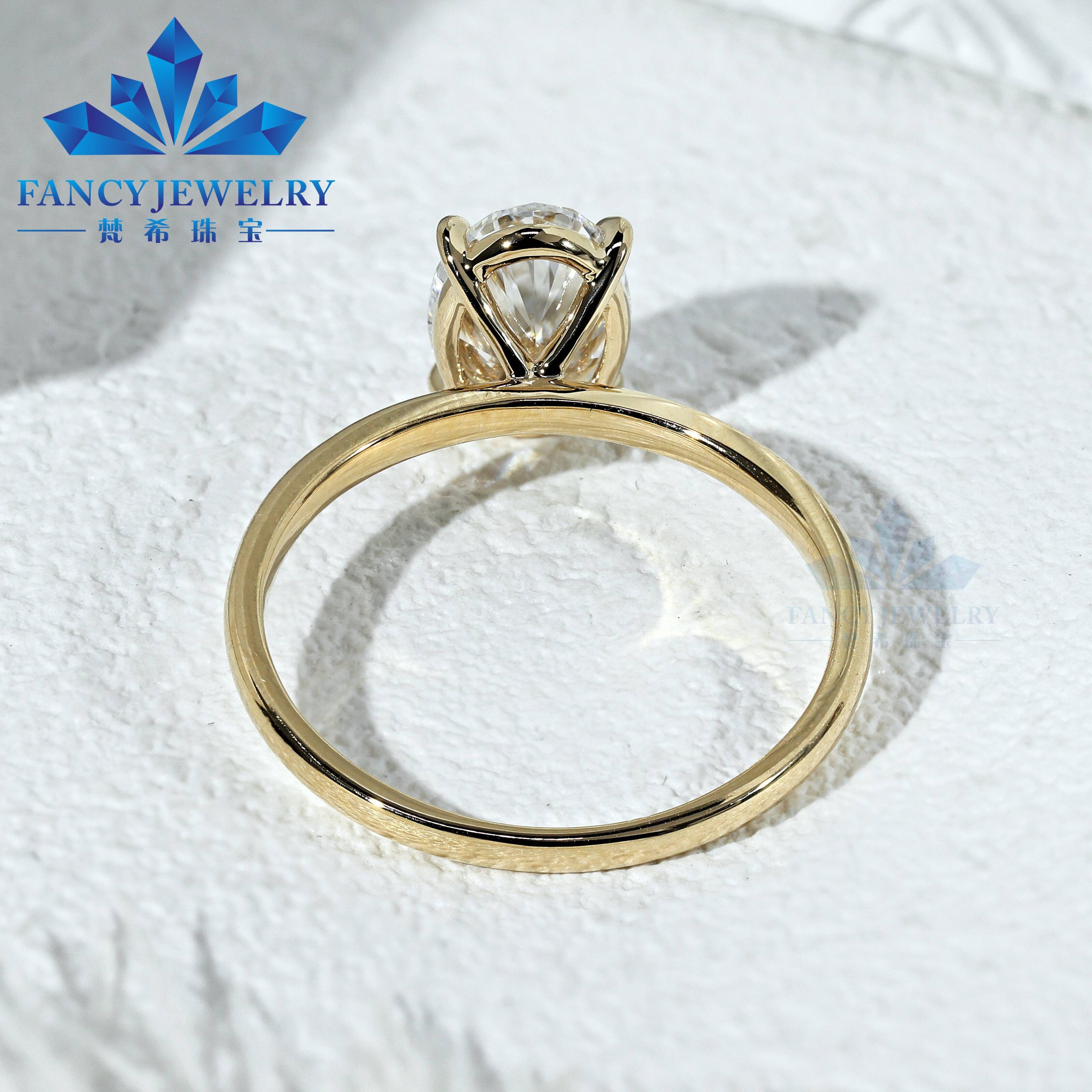 14K 18K Solid Gold Jewelry Solitaire Ring Oval Cut Lab Grown Diamond IGI Certified Fine Rings Wedding Engagement Rings for Women