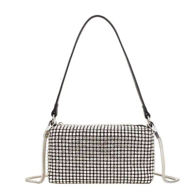 Women's Water Diamond Crossbody Stylish Versatile Single Shoulder Pillow Bag for Fashionable Accessory XJ260109