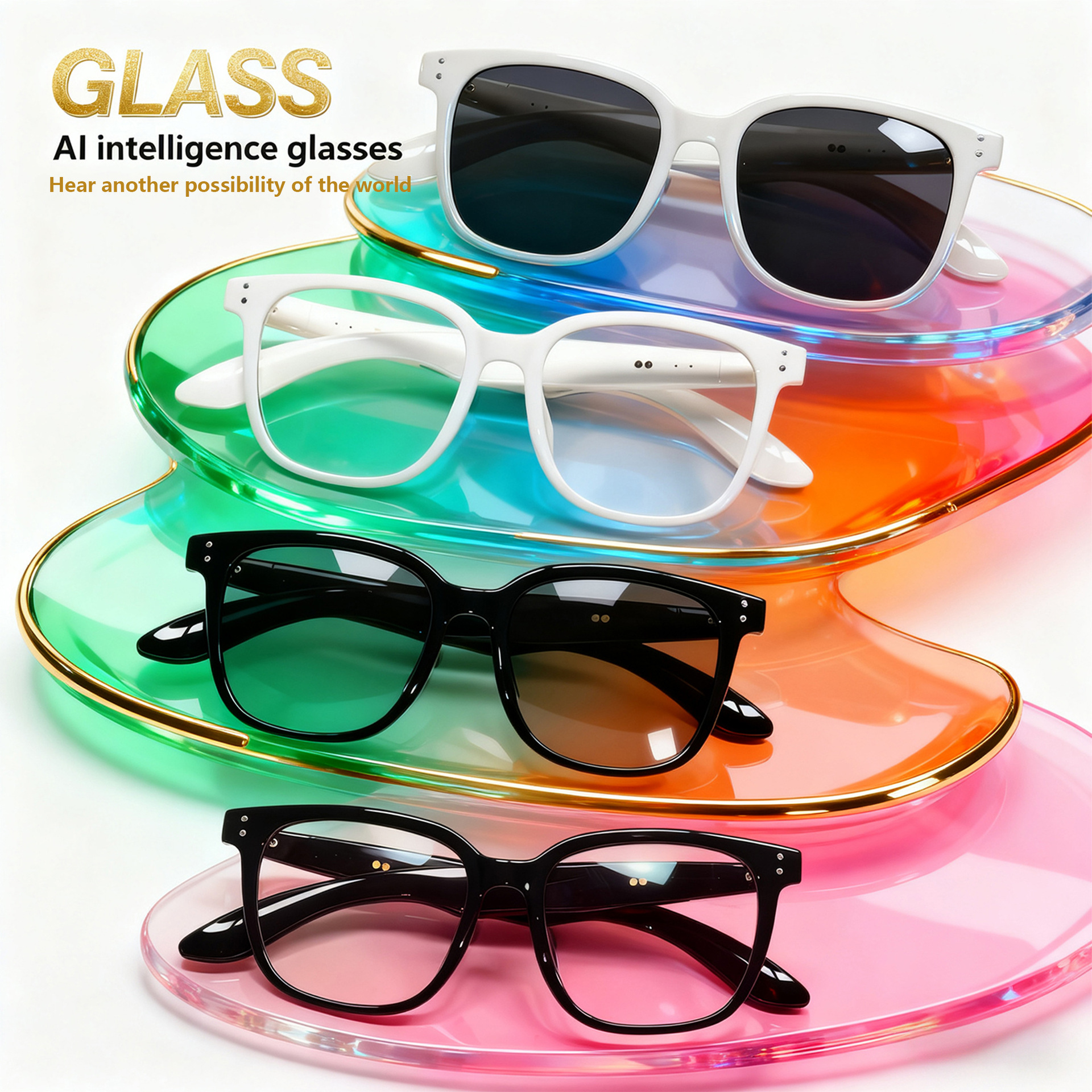 New AI Translation Fashion Bluetooth Sunglasses Real time Translation in Over 100 Languages Smart Sunglasses for Music Listening and Calls
