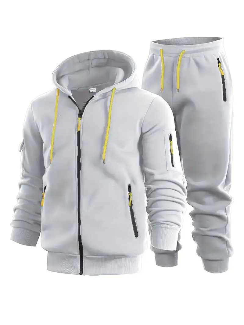 Men's 2-Piece Hoodie Tracksuit - Full-Zip Hoodie & Jogger Pants Set