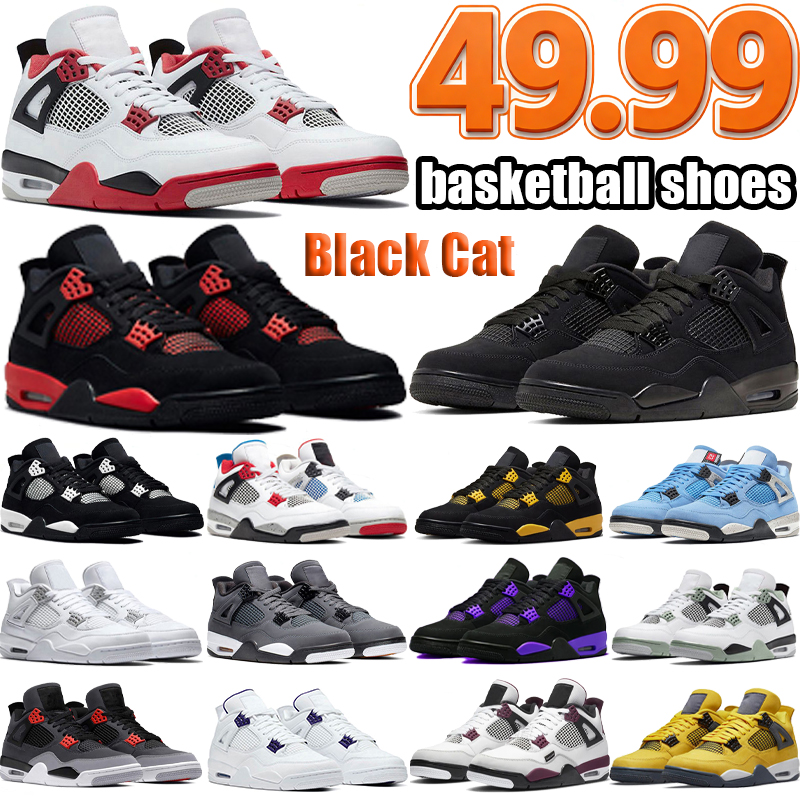 Black Cat 4S Basketball Shoes Casual Shoes White Cement Light Bone Purple Thunder Big Size 13 Pink White Oreo Seafoam Mens Women Dhgate Platform Trainers Sneakers
