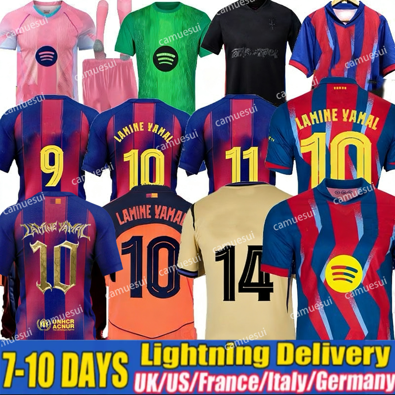 Barcelona 25 26 27 LAMINE YAMAL Lewandowski Soccer Jerseys GAVI Raphinha FERRAN 2025 2026 Football Shirt TOP F. DE JONG Men Women Kids Kit Camiseta Barcalona Travis