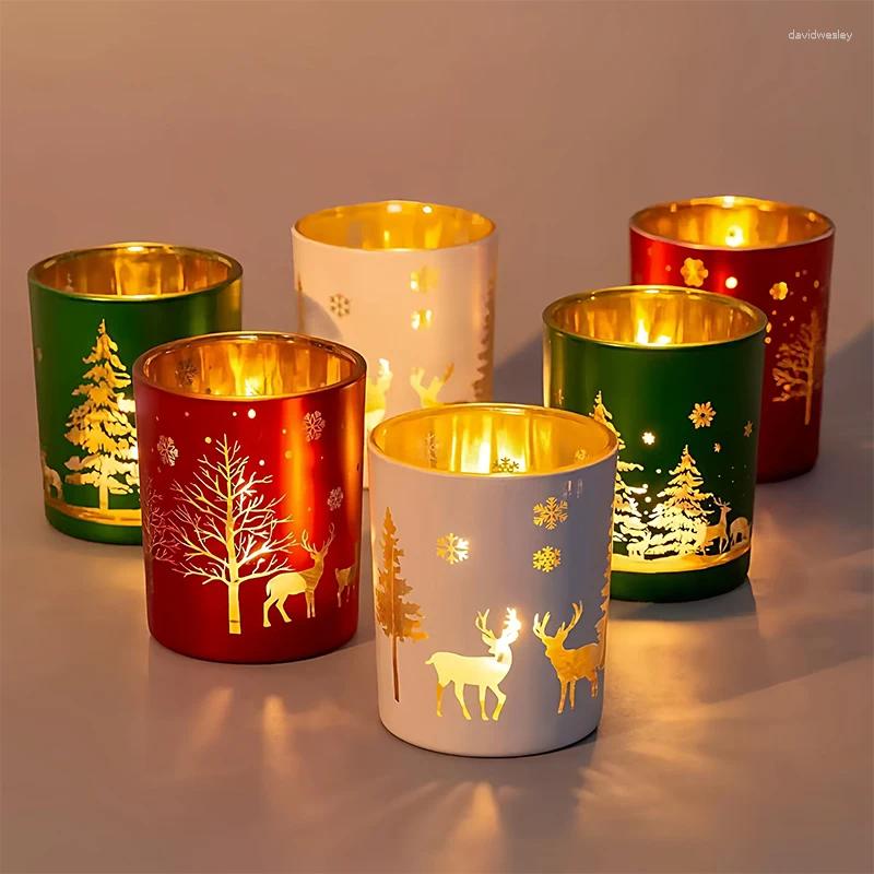 Candle Holders Christmas Series Year Decorative Candlestick Cups Custom Home Fragrance Birthday Gifts H260310