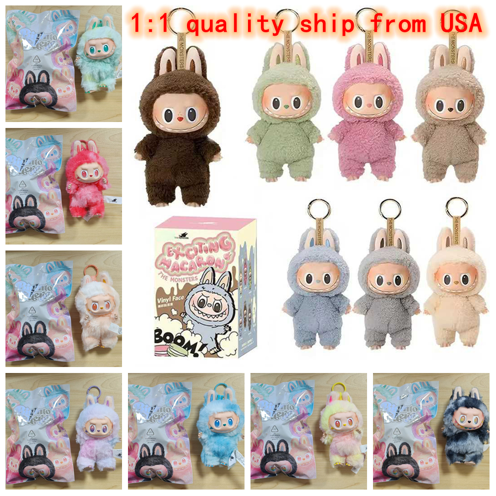 High quality Labubu Plush Doll V1 Style Bd Box The Monsters big into energy Exciting Macaron have a seat Series Toys Cute Action Anime Figure Doll Kid