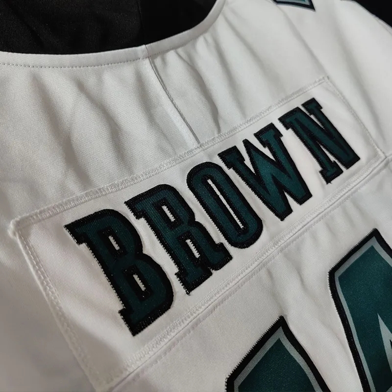 2025 Super Bowl LIX Football Jersey 26 Saquon Barkley 11 Brown 1 Jalen Hurts 6 DeVonta Smith 33 Cooper DeJean 88 Goedert 55 Brandon Graham 98 Carter 6