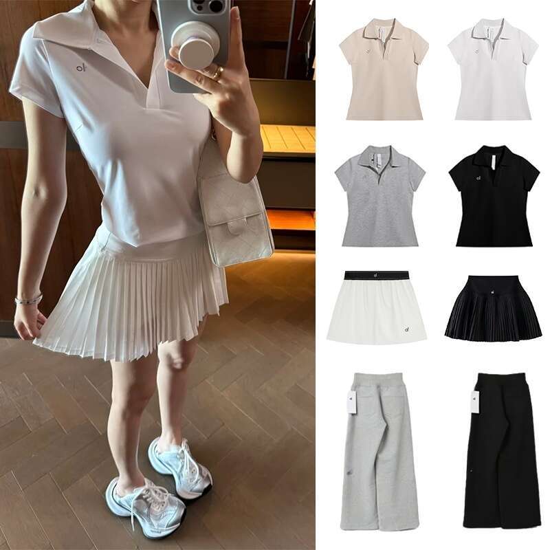 Top Alonessities Sets Women Sweat Set Tennis Polo Shirt Short Skirt Set Yogas Gym Clothing Women Set Designer Alonessities Women Sports Bra Short Skirt Sets