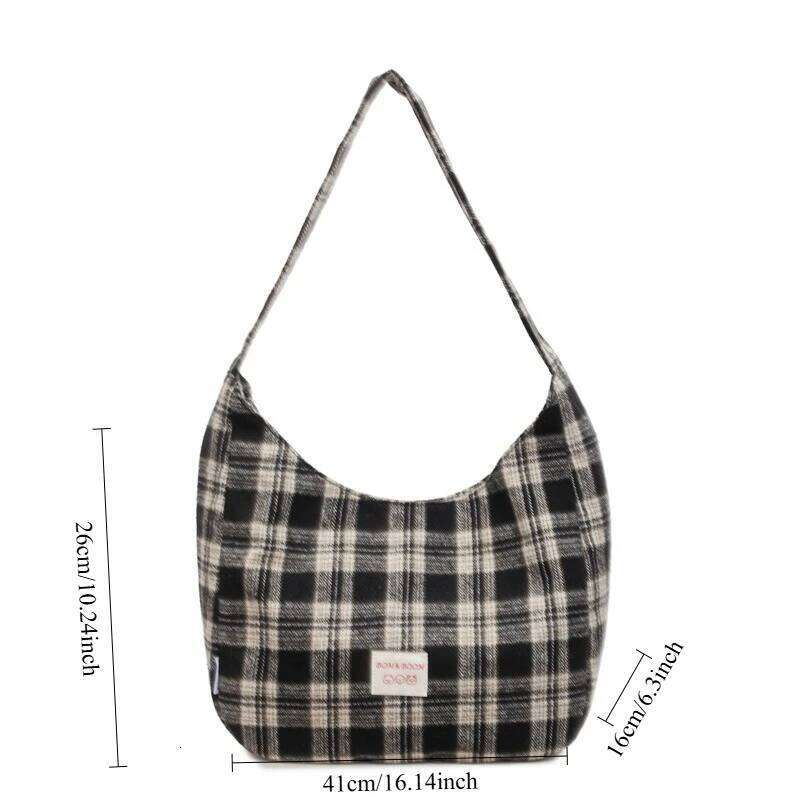 Fashion Plaid Crossbody Women Casual Canvas Shoulder Bag Large Capacity Tote Comfortable and Versatile Texture Storage Bags XJ260109