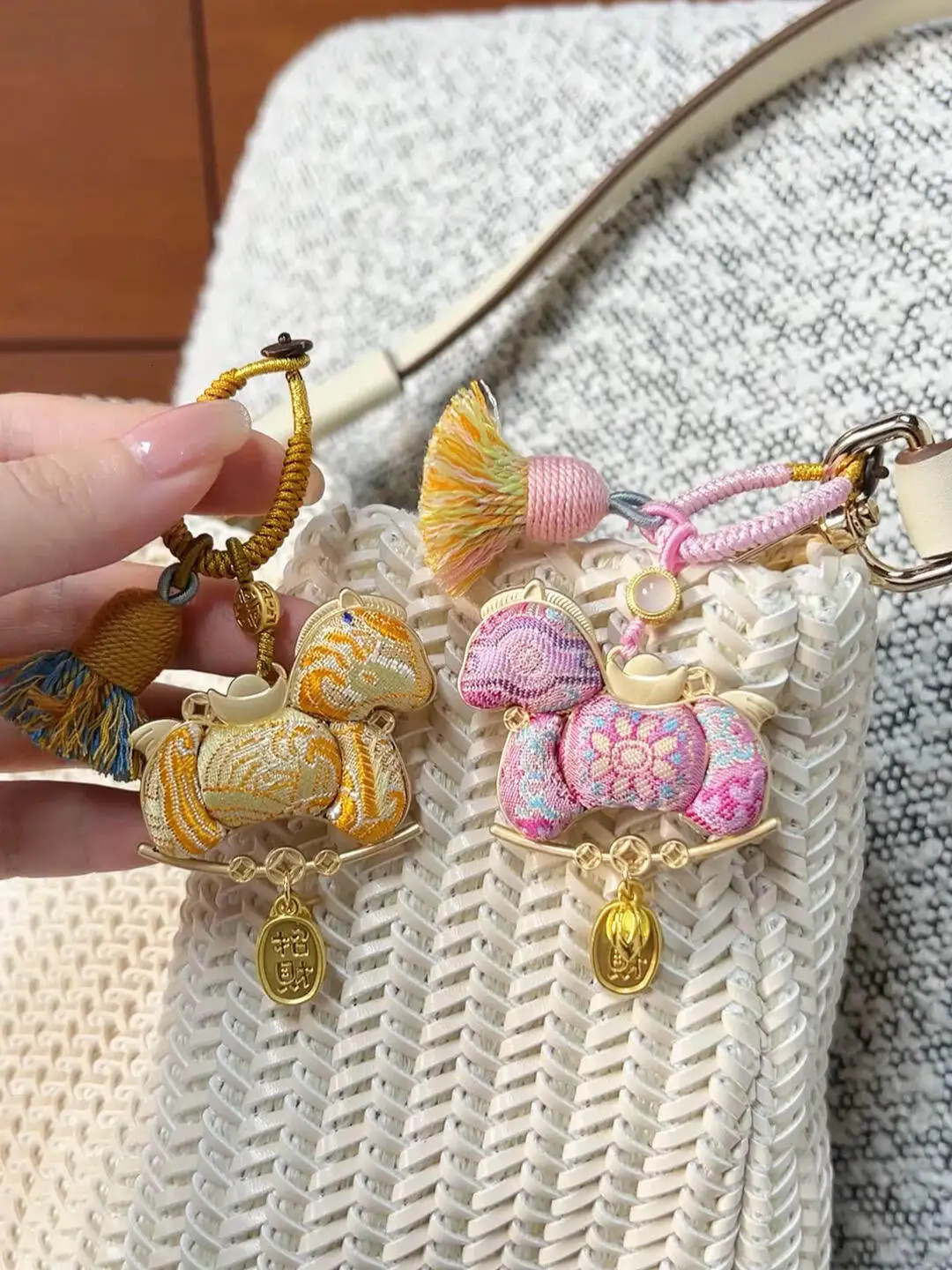 2026 Style Fortune Horse Song Brocade Pendant Cute Keychain Year Bag Charm Festival Gift Mascot 260107