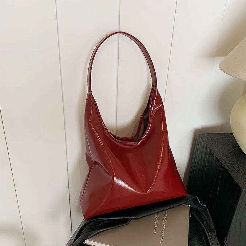 Vintage Soft PU Leather Hobo for Women Slouchy Underarm Shoulder Tote Handbag Trendy Ladies Large Capacity Bag XJ260109